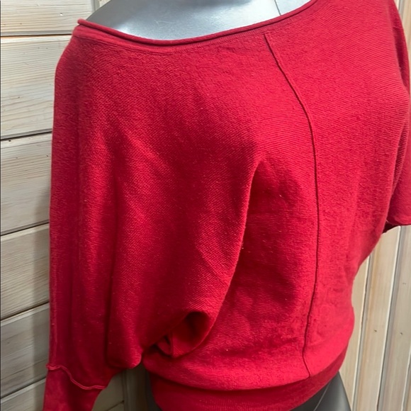 Michael Stars Red Off-the-Shoulder Knit Sweater - Picture 3 of 6